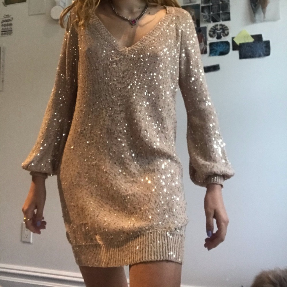 stella mccartney sequin sweater dress